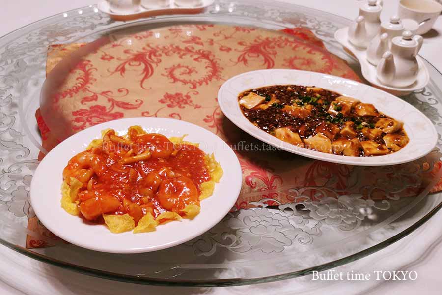 海老チリとマーボー豆腐