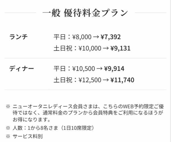 タワーレストラン 50%OFFプラン