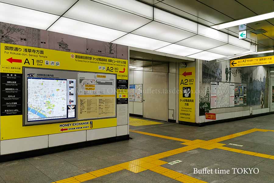つくばエクスプレス浅草駅の改札口
